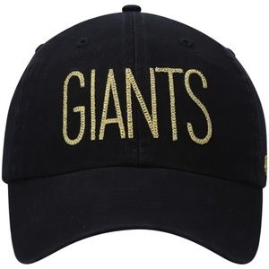 San Francisco Giants Women's  47 Black Shimmer Text Clean Up Adjustable Hat-NWT